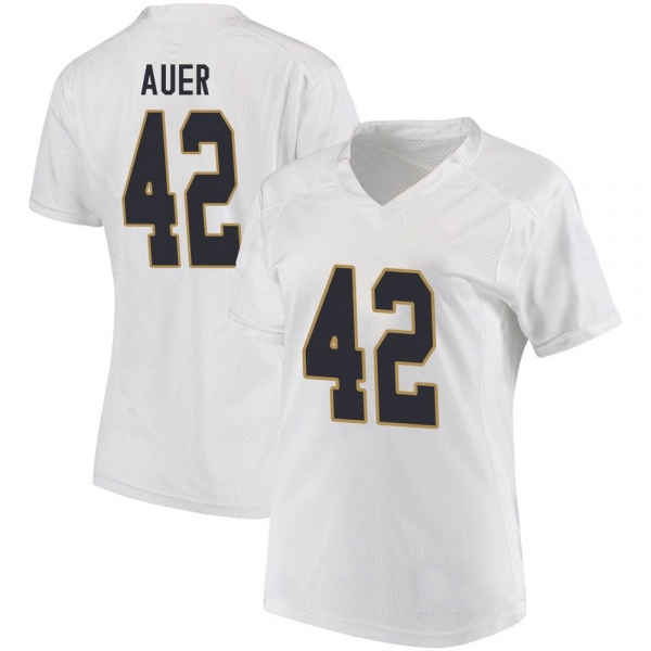 Marty Auer Notre Dame Fighting Irish NCAA Women's #42 White Game College Stitched Football Jersey HFH7855UX